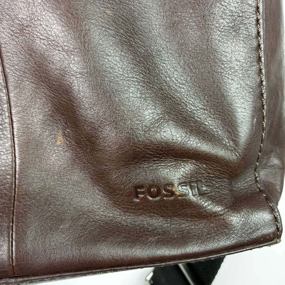 Fossil Mercer Leather Laptop Messenger Briefcase Bag
